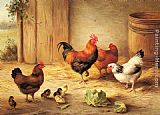Chickens in a Barnyard by Edgar Hunt